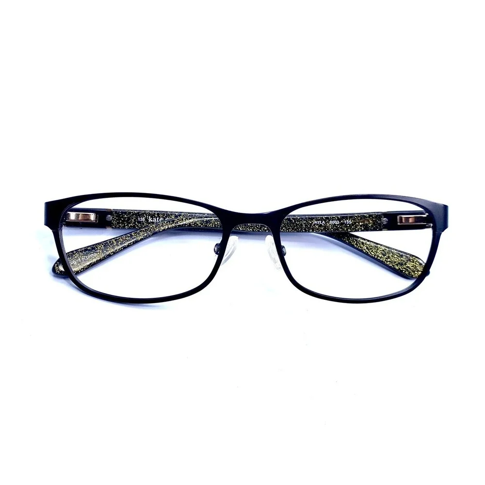 Kate Spade NY Black Oval Metal W Glitter Temples Eyeglasses Jayla 0003 52 17 135